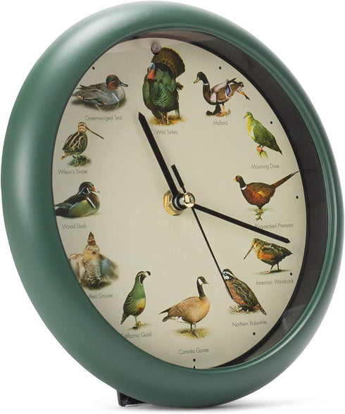 Mark Feldstein & Associates Singing Wild Game Birds of North America Hunting Wall/Desk Sound Clock, 8 Inch