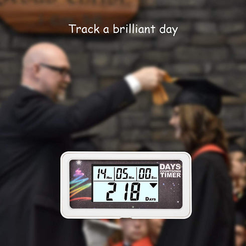 Runleader Digital 9999 Days Timer,Countdown Tracking,Target Event Reminder,Backlight Display,Battery Replaceable for Vocation Retirement Meeting Anniversary Graduation Wedding Premiere(White).