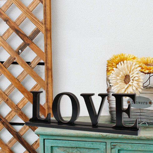 Wooden LOVE Sign Home Decor Table Top Sign Freestanding Decorative Wood Cutout Letter Valentine's Day Love Tableotp Decor Wedding Decor