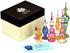 NileCart Egyptian Perfume Bottles 2-5 in Collection Set of 6 Mouth-Blown Decorative Pyrex Glass with Handmade Golden Egyptian Decoration for Perfumes & Essential Oils