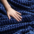 Nestl Throw Blanket for Couch - Cozy Fleece Blanket Throw, Warm Fuzzy Blankets and Throws for Sofa, Fleece Throw Blankets, Navy Soft Blanket, Lightweight Cut Plush Blanket 50x60 inches