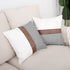 HOMFINE Farmhouse Throw Pillow Covers 18 x 18 - Decorative Accent Pillow Cover Set of 2 , Modern Decor Stripe Faux Leather Patchwork Square Cushion Pillow Case for Couch Sofa, Grey