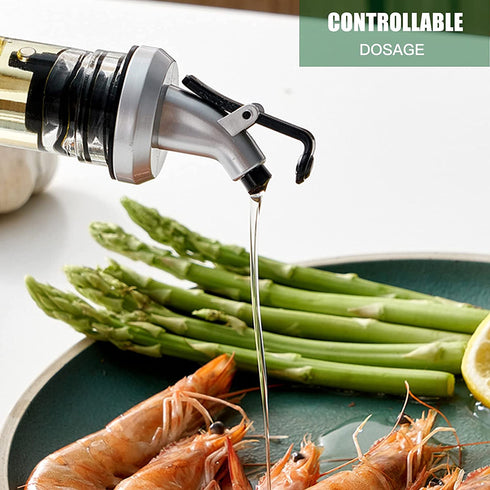 12 OZ Olive Oil Dispenser Bottle, ORIJOYNA 3 Pack Glass Oil & Vinegar Cruet with Pourers and Funnel, Olive Oil Carafe Decanter for Kitchen.