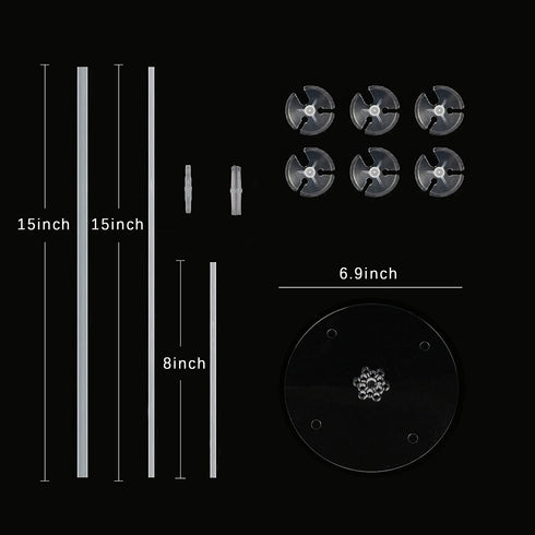 6 Sets 30" Height Table Balloon Stand Kit for Birthday Decorations, Wedding Decorations, party Decorations ,Clear Table Desktop Balloon Holder with 11 Balloon Sticks, 7 Balloon Cups and 1 Balloon Base