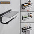 Danpoo Paper Towel Holder Wall Mounted for Kitchen 13 Inch, Bathroom Tissue Mega Roll Hanger with Mobile Phone Storage Shelf,Space Aluminum, Wall Mount with Screws (Matte Black)