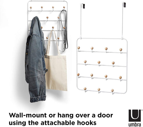 Umbra Estique Over-The-Door Multi-Use Organizer, White
