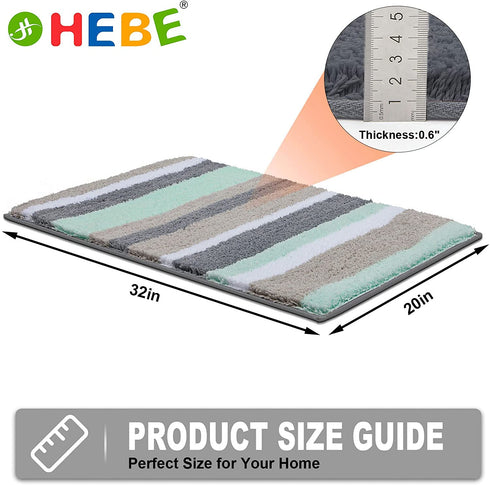 HEBE Non-Slip Bathroom Rugs Mat Soft Microfiber Bath Mats for Bathroom Absorbent Bath Floor Rug Machine Washable ,20"x32"