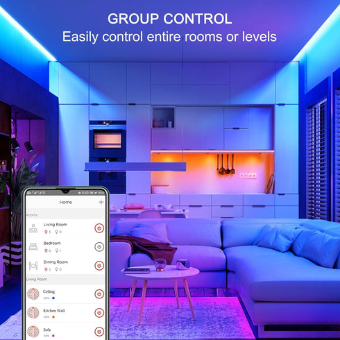 Sengled Smart Bluetooth Mesh LED Multicolor Light Strip, 2M (6.56ft), Works with Amazon Echo and Alexa, High Brightness with 16 Million Colors, RGBW, 450 Lumens/Meter, 3 Years Warranty (B1G-G8E)