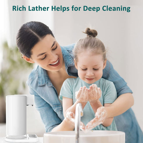 Touchless Automatic Foaming Soap Dispenser: YISH Electric Countertop Soap Dispenser Rechargeable Hands-Free Soap Dispenser Infrared Motion Sensor Non-Touch Foam Soap Dispenser for Bathroom & Kitchen