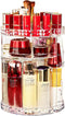 Rotating Cosmetic Storage and Organizer - 360° Spinning Clear Makeup Organizer with Adjustable Trays and Thicker Shelves for Bathroom, Powder room, Bedroom