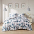 Inspire by INTELLIGENT DESIGN Reversible 100% Cotton Sateen Duvet - Breathable Comforter Cover, Modern All Season Bedding Set with Sham (Insert Excluded), Mercy, Floral Tiles Full/Queen(90"x90")
