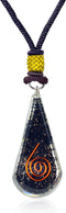 Emotional Body Purification Black Tourmaline Orgone Crystal Tear Drop Pendant for Strengthen Immune System - Heart - Self Confidence - Positivity
