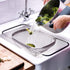 Over The Sink Stainless Steel Oval Colander with Expandable Rubber Grip Handles Strainers, Fine Mesh Strainer Basket Kitchen 6 Quart Colander for Strain, Drain, Rinse Fruits, Vegetables