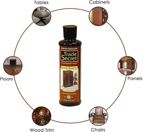 Scratch Remover for Dark Wood Furniture and Floor Cover Nicks and Scratches, Camouflage Minor Defects (8oz / 236 Ml)