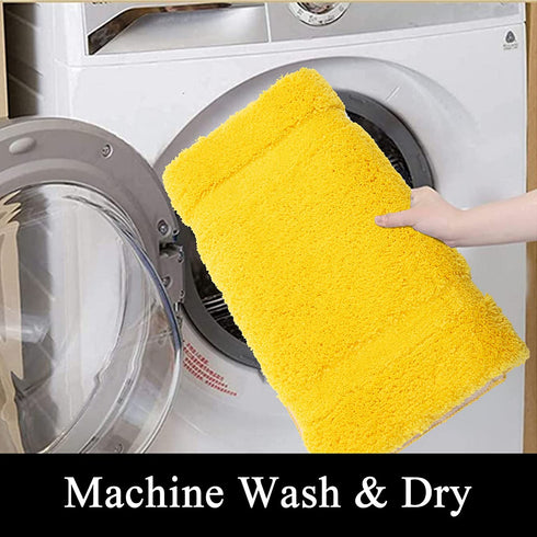 SHACOS Super Soft Bathroom Rug Bath Mat Microfiber Absorbent Non Slip Bath Rug for Bathroom Indoor Doormat Machine Washable (20"x32", Yellow)