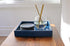 Montecito Home - 10"x10" Small Square Wood Decorative Tray for Office, Ottoman, Bathroom, Entry, Remote Controls, Countertop Organizer, Candle Tray - Twilight Blue