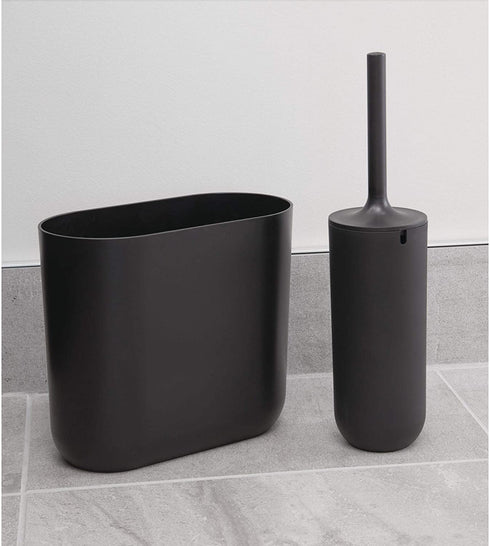 iDesign Cade Slim Bathroom Trash Can, for Bedroom, Kitchen, Office, Waste, Matte Black