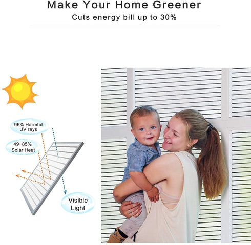 Coavas Window Privacy Film Blinds Frosted Glass Film Sun UV Blocking Static Clings Non-Adhesive Heat Control Home Office Decorative Stickers Bathroom Door Covering(17.5 x 118.1 Inch, Pure)