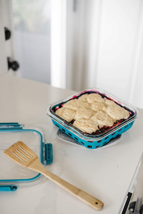 Ello Duraglass Baking Dish, 8x8-2Qt, Polar Grey