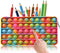 Silicon Pop Bubble Simple Fidget Bag Pencil Pen Case Popper Sensory Poppet Fidget Toy Makeup Cosmetic Bag Stationery Organizer Portable for School Home College Office (B)