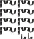 8 PCS Double Curtain Rod Brackets, Heavy Duty Curtain Rod Holders for 1and 5/8 Rod, Adjustable Double Rod Holders Hardware for Window, Bedroom, Home Curtain Rods, Drapery Rod(Black)