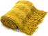 JibHome Knitted Throw Blankets for Couch and Bed, Soft Cozy Knit Blanket with Tassel, Yellow Lightweight Decorative Blankets and Throws, Farmhouse Warm Woven Blanket for Men and Women(Yellow)
