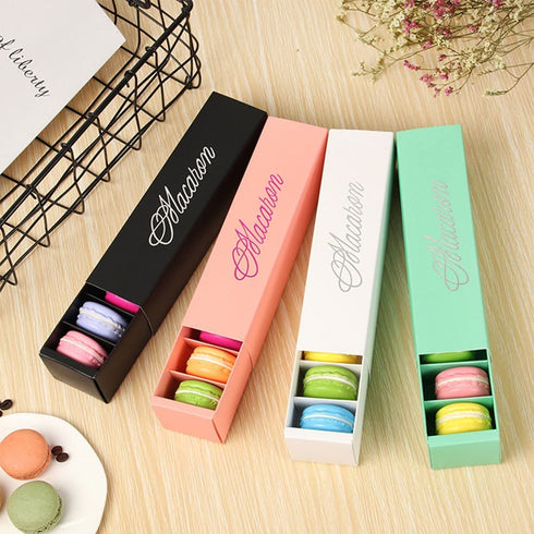 A-parts Macaron Box, Chocolate Container, Cookie Holder, Hold 6 Macarons 10 Packs Gift Boxes without Macaron?Pink?