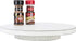 MyGift Vintage White Wood Lazy Susan Condiment Tray, 360 Degree Rotating Turntable Spice Rack Organizer
