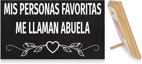 JennyGems Gifts for Abuela, Abuela Gifts from Granddaughter Grandson, Mis Personas Favoritas Me Llaman Abuela Wooden Sign, Regalo Para Abuela, Abuela Gifts for Christmas, Grandma Birthday Gifts