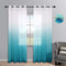 Teal Curtains 84 Inch Length for Bedroom Decor Pair Set 2 Panels Ombre Aqua Blue Turquoise Gradient Grommet Semi Drapes Transparent Window Sheer Beach Curtains for Living Room Girls Dining 52x84 Long