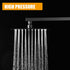 BESy 8 Inch Rain Shower Head, 8" Square Rainfall & High Pressure Stainless Steel Bath Showerhead, 1/16" Ultra Thin, Waterfall Full Body Coverage with Silicone Nozzle, Matte Black Finish