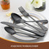 20 Pieces Black Silverware Set, Yoehka Premium Stainless Steel Flatware Set Service for 4, Durable Tableware Cutlery Set for Home and Restaurant, Include Knife Fork Spoon, Dishwasher Safe