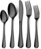 20 Pieces Black Silverware Set, Yoehka Premium Stainless Steel Flatware Set Service for 4, Durable Tableware Cutlery Set for Home and Restaurant, Include Knife Fork Spoon, Dishwasher Safe