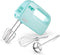 Dash SmartStore Deluxe Compact Electric Hand Mixer + Whisk and Milkshake Attachment for Whipping, Mixing Cookies, Brownies, Cakes, Dough, Batters, Meringues & More, 3 Speed, 150-Watt Aqua