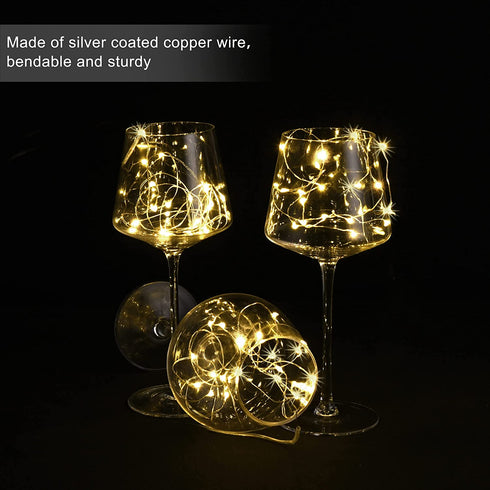 20 Pack Each 30 LED Fairy Lights Battery Operated,5ft Silver Wire Warm White Mason Jar Lights,Firefly Mini Led String Lights for Mason Jars Party Crafts Wedding Décor