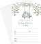 Elephant Baby Shower Invitations Boys - Pack of 25 Invites with Envelopes Rustic, Greenery Jungle Animal Party Theme Handwrite Details Blank Set DIY
