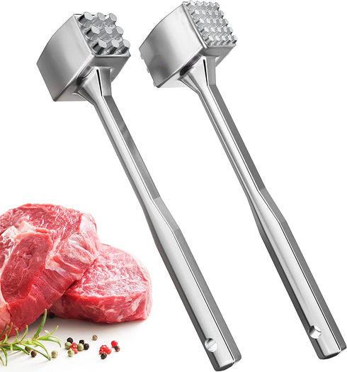 Meat Tenderizer 1 pcs - Aluminium Meat Mallet - Dual-Sided Meat Tenderizer Tool Kitchen Meat Pounder Home Meat Hammer for Tenderizing Ice Steak - Stainless Veal & Chicken Safe Meat Beater 1309479