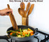 Wooden Spurtle Set, Teak Spurtles Kitchen Tools, Wooden Spatula for Cooking, Wood Utensils Set of 4, Non Stick Cookware for Serving, Stirring, Mixing, Scraping, Scooping, Healthy and Heat Resistant.