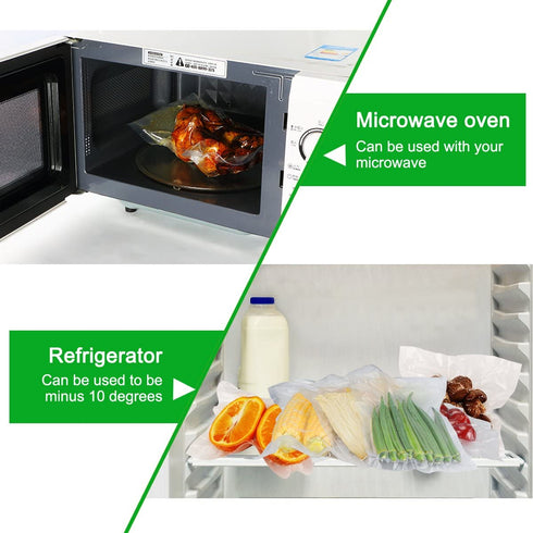 Vacuum Sealer Bags-Rolls for Food Saver-Storage - 3 Rolls 8"x16.5'and 3 Rolls 11"x16.5' for Sous Vide Cooker Vac Machine Freezer & Mircowave