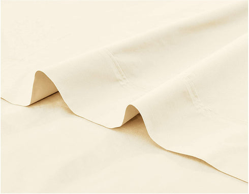 Amazon Basics Ultra-Soft Cotton Flat Sheet - Queen, Ivory