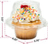 Sweet Aloha Individual Cupcake Container - Clear Plastic - Single Compartment Cupcake Carrier - Individual Cupcake Holder - Deep Dome - Stackable - BPA-Free - (Pack of 50)