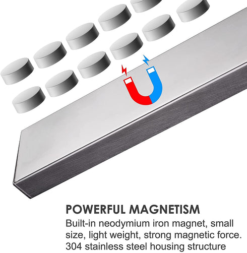 Enkrio Knife Magnetic Strip - Upgraded 15.7 Inch SUS304 Stainless Steel Magnetic Knife Holder for Wall | Magnet Knife Holder Strip