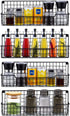 Spice Racks for Wall Mount, Easy to Install Set of 4 Spice Organizer,Hanging Black Spice Organizer Shelf, Farmhouse Seasoning Organizer, Space-Saving Spice Shelves Holder for Kitchen Wall