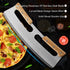 Pizza Cutter Rocker with Wooden Handles & Protective Cover, 14" Sharp Stainless Steel Pizza Slicer Wheel , Upgrade Accessories Chopper for Kitchen Tool Pizza Knife Cutters