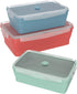 Silicone food storage - Collapsible food storage containers with lids - Space saving food containers in Small, Medium and Large - BPA Free Silicone - Collapsible tupperware microwave safe