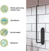 Mavis Miki Self Adhesive Paper Towel Holder - Hanging Under Cabinet, Wall Mount, Vertical or Horizontal - Paper Towel Rack for Kitchen, Bathroom, Rv - Brushed 304 Stainless Steel (Black)