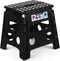 Delxo 13 Folding Step Stool in Black,1 Pack Premium Heavy Duty Foldable Stool for Kids and Adults,Portable Collapsible Plastic Step Stool,Non Slip Folding Stools for Kitchen Bathroom Bedroom