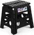 Delxo 13 Folding Step Stool in Black,1 Pack Premium Heavy Duty Foldable Stool for Kids and Adults,Portable Collapsible Plastic Step Stool,Non Slip Folding Stools for Kitchen Bathroom Bedroom