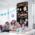 Rose Gold Happy Birthday Door Banner,Birthday Door Cover Decoration Supplies Happy Birthday Backdrop Photography Black Background Sign For Women And Girls Birthday Party Home Outdoor Decor