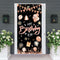 Rose Gold Happy Birthday Door Banner,Birthday Door Cover Decoration Supplies Happy Birthday Backdrop Photography Black Background Sign For Women And Girls Birthday Party Home Outdoor Decor